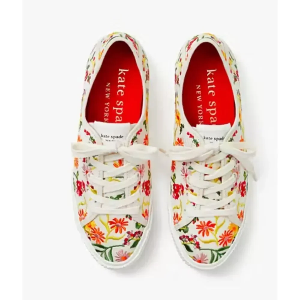Kate Spade Tennison Sneakers Women’s Size 9 Floral Embroidered – Never Worn